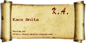 Kacs Anita névjegykártya